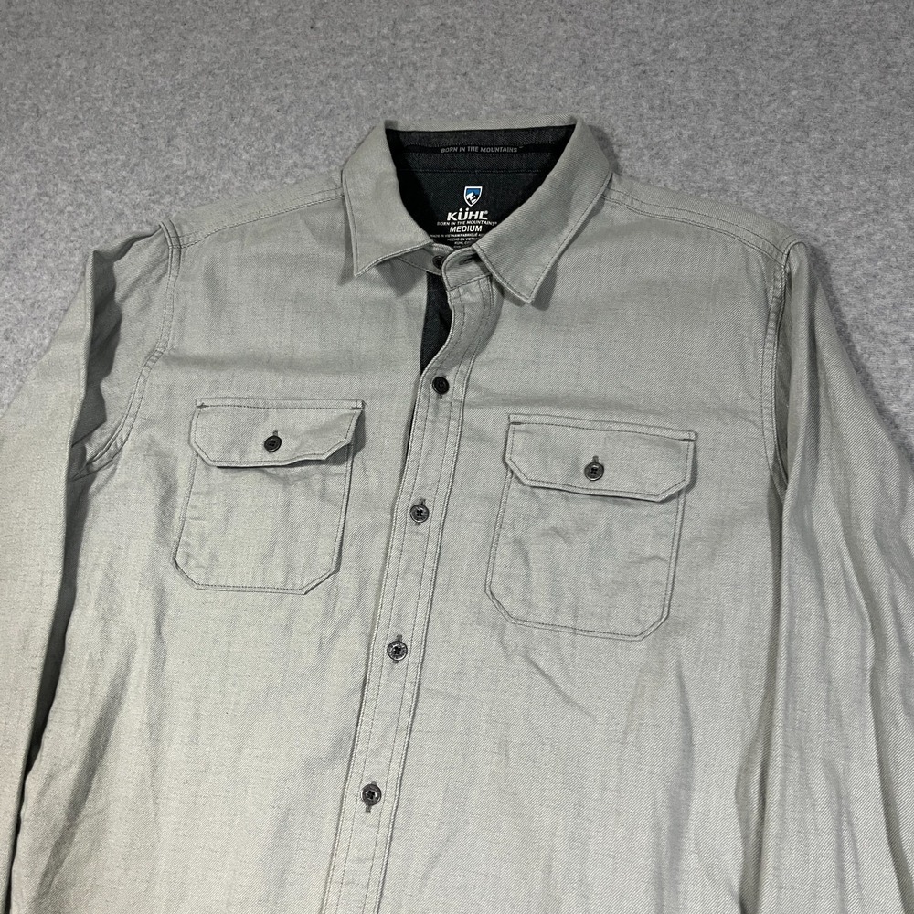 Kuhl Shirt Mens Medium Gray Descendr Flannel Long Sleeve Button Up Hike Outdoor - Picture 4 of 12